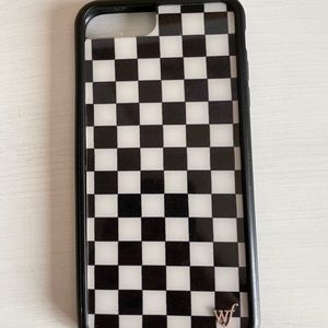 wildflower black & white checker iphone 7/8+ case